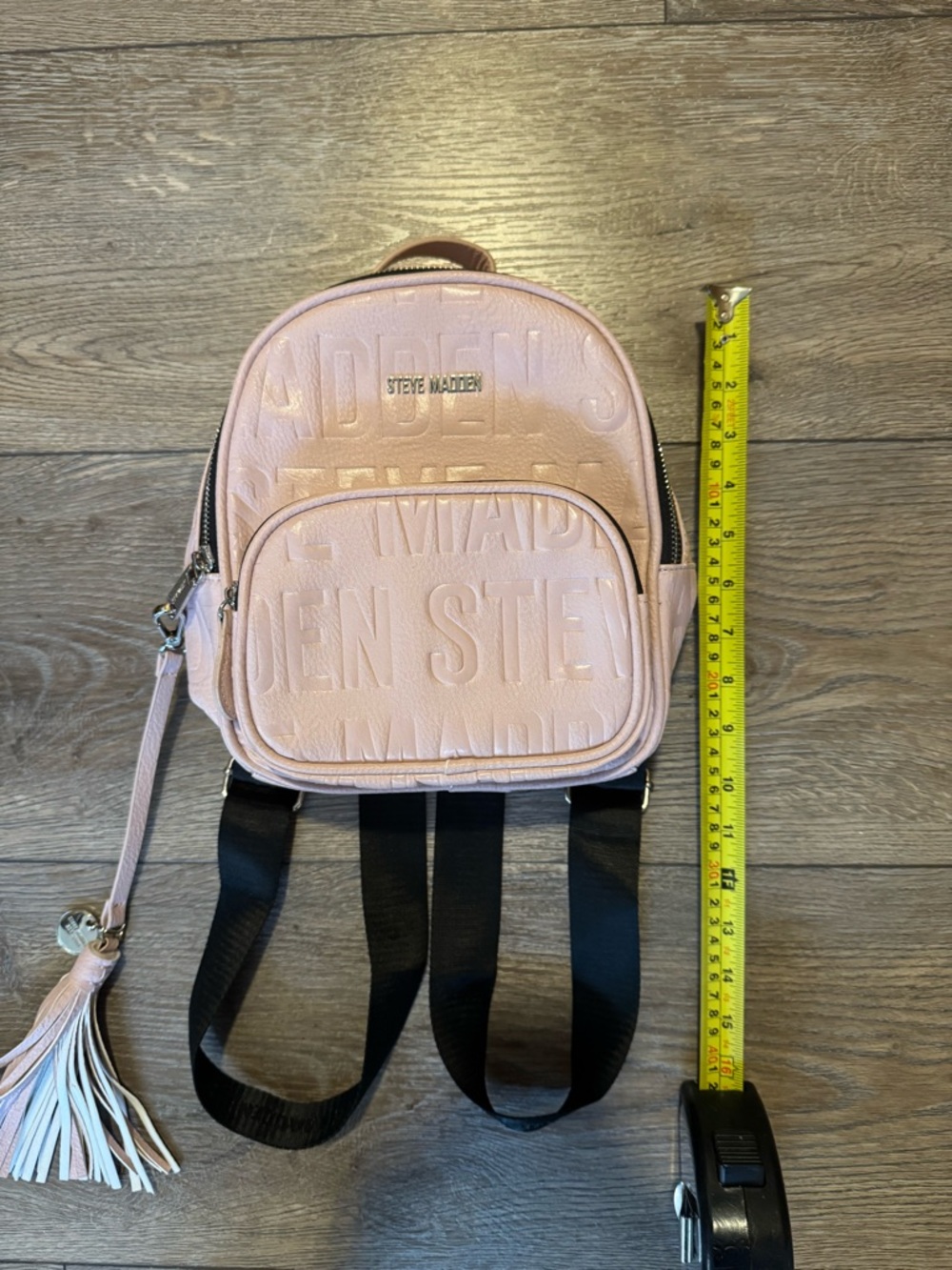 Steve Madden Blush Pink Mini Backpack with Tassel EUC - Picture 3 of 9